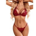 Fancyra Women  3 Piece Lingerie Lace Babydoll Sexy Bra and Panty Sets With Cover Up. 