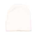 White Solid Woolen Winter Cap For Unisex With Fleece Inside. 