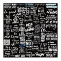 Artsy Home 25/50 Pcs  Black/White 18+ Inspirational English Graffiti Waterproof Stickers. 