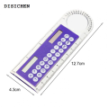 DISICHEN Original Solar Ruler Calculator Multifunctional Large Display Screen Stationery 3 in 1 10cm Length Solar Card Ruler for School. 
