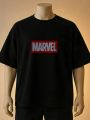 Marvel Classic Box Logo Printed T-Shirt (Maroon, White, Cream, Black, Brown, Blue). 
