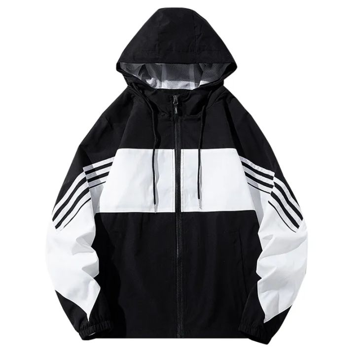 Summer Double Layered Contrast Windcheater Jacket For Men's.