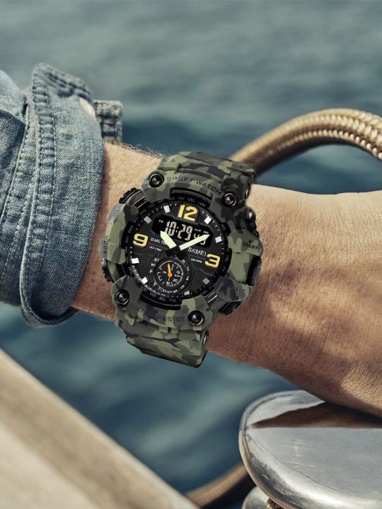 Skmei%201637%20Men%20Digital%20Analog%20Dual%20Display%20Alarm%20Waterproof%203%20Time%20Sport%20Wristwatch%20-%20Camouflage%20green%20-%20Image%206