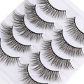 SKONHED 5 Pairs Eye Makeup Tools Thick Cross Wispy False Eyelashes Natural Long Eye Lash Extension 3D Soft Mink Hair. 