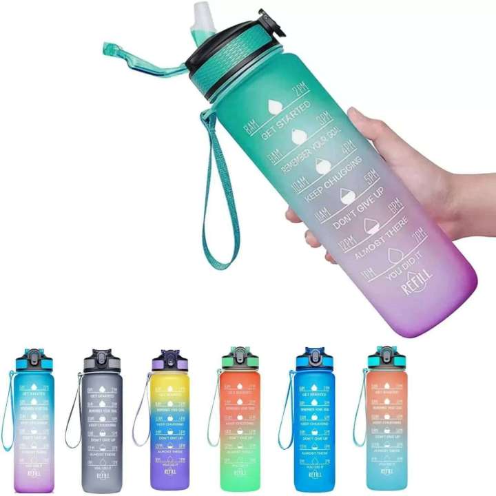 1pc%201000ml%20Large%20Capacity%20Gradient%20Water%20Bottle,Water%20Bottle%20Straw%201%20Litre%20Leakproof%20with%20Time%20Marker,%20Sports%20Fiess%20-%20Image%202