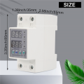 ARELENE Din Rail Dual Display Adjustable over Voltage Current and Under Voltage Protective Device Protector Relay 60A 220V 230V. 