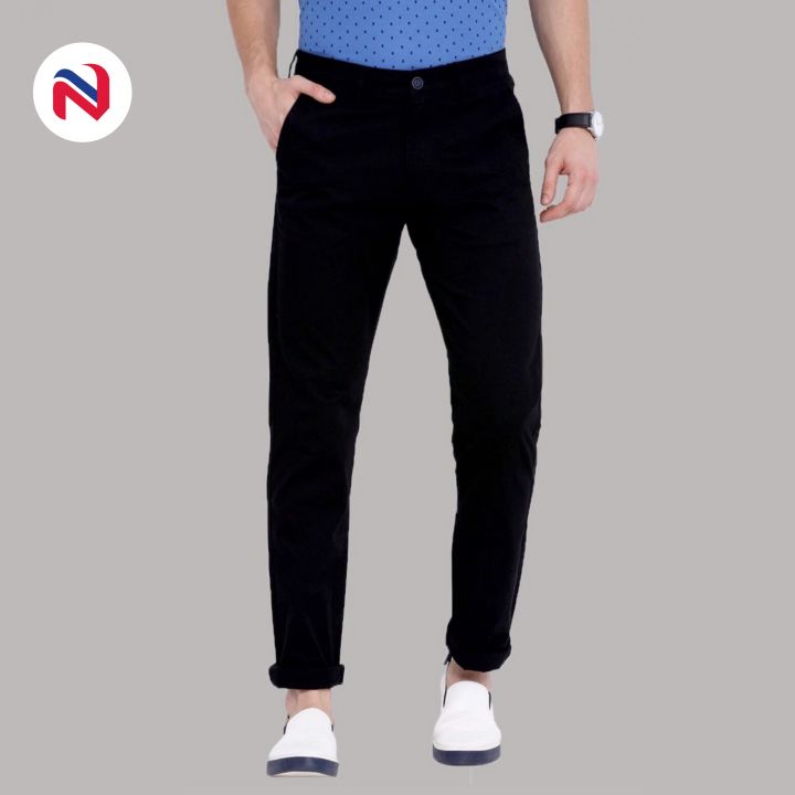 Nyptra Black Stretchable Cotton Chinos For Men - Fashion | Chinos Pants | Pants For Men | Men's Wear |