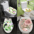 Linman WC Pedestal Pan Cover Sticker Toilet Stool Commode Sticke r Home Decor Bathroon Decor 3D Printed Flower View Decals. 