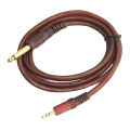 6.35mm '1/4 inch' Male Mono Plug to 3.5mm Male TRS Stereo Professional Audio Jack 1.5M Cable. 