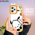 Jizetin for Realme C35 / Narzo 50A Prime Back Cover Cartoon Pochacco Square Camera Soft Rubber Phone Case. 