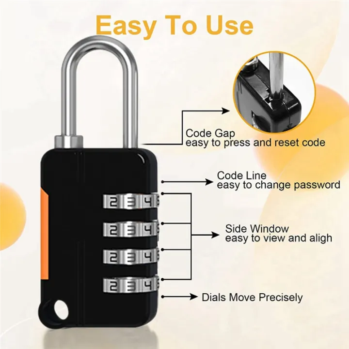 2PCS%204%20Digit%20Number%20Combination%20Pad%20Lock%20Padlock%20Outdoor%20Waterproof%20Lock%20Suitcase%20Luggage%20Security%20Coded%20Lock%20Easy%20Install%20-%20Image%202