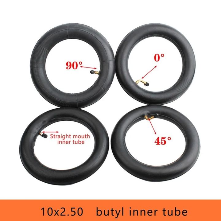 1Pcs Durable 10x2.50 Inner Tube 0° 45° 90° Butyl Rubber Inner Tyre 10inch Straight Pneumatic Tire For Electric Scooter Bike Balance Car