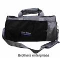 Black/Grey Solid Gym Bag Crossbody Bag For Men. 