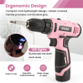 HILDA Electric Drill 12V Cordless Drill Wireless Power Driver EU Plug. 
