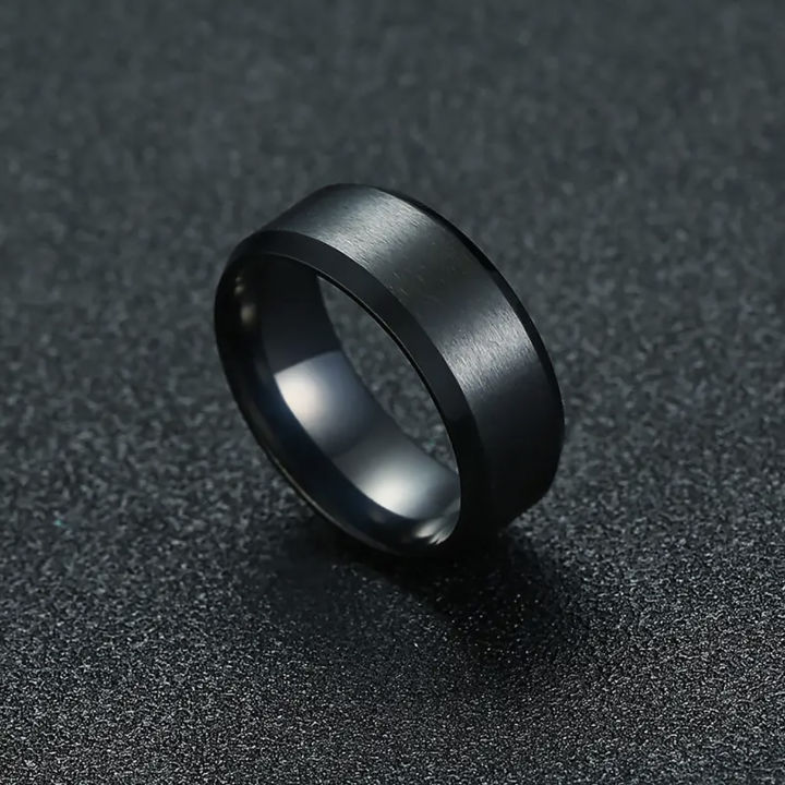 Stainless%20Steel%20Black%20Rings%20For%20Men%20And%20Women%20%7C%20Black%20Solid%20Stainless%20Steel%20Casual%20Fashion%20Unisex%20Ring%20%7C%20Casual%20Unisex%20Ring%20-%20Image%204