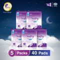 SOFTY Sanitary Napkins Night XXL 320mm 8pads/Pack pad (set of 5). 