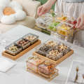 Glass Small Bowl Light Household Fruit Plate with Lid Bar KTV Creative Divided Platter Snack Dish. 