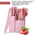 19 Pieces Silicone Kitchen Utensils Set & Kitchen Knives With Chopping Board Kitchen Accessories. 