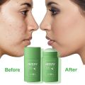 Green Mask Stick, Green Tea Purifying Clay Stick Mask Oil Control Solid Mask Deep Cleaning Moisturizing Mask. 