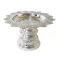 Thai Silver Coated Aluminium Traditional Tika Dani-18cm. 
