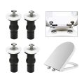 NAMUNY Toilet Seat Top Fix Screws Fixings 4 Pairs Universal Expanding Rubber Screw Top Nuts Blind Hole Hinges Fittings 8Pcs. 