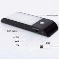 ARELENE 2Pcs 12 LED USB Rechargeable Pir Motion Induction Sensor Closet Night Light Lamp. 