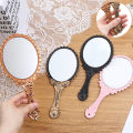 1Pcs Portable Vintage Makeup Mirror Hand Hold Oval Round Mirror Noble Restore Ancient Ways Court Mirror Beauty Tool Kengding. 