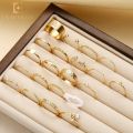 Enacolor 21Pcs/Set Fashion Jewelry Women Rings For Daily Life Delicate Crystal Hollow Love Heart Butterfly Finger Opening Rings Ins Hot. 