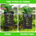 Pullhee-4 Pack Aquarium Plant Holder with Hooks and Suction Cups, Hanging Aquatic Planter Cups for Aquarium Decorations Plants. 