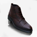 Ankle Boots Men Formal Dress Leather Shoes Western Vintage Boots Cowboy Boots Lace Up Casual Shoes BrownBoots. 