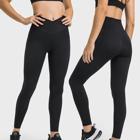 Stretchable Crisscross plain Leggings for women