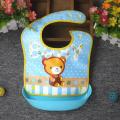 Baby Stuff Waterproof Food Grade Silicone Bib/ Baby Cute Cartoon Adjustable Bib. 
