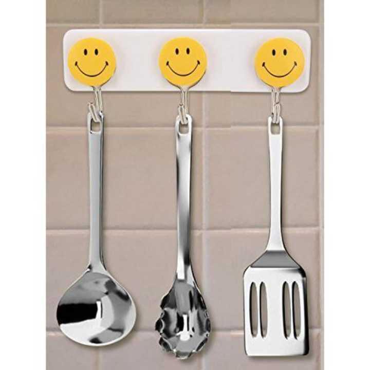 Wall%20Hook%20/%20Holder%20Smiley%20Face%20Strong%20Sticker%20Gadget%203%20Pcs%20-%20Image%203