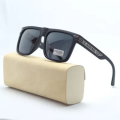 Matte Black Square Frame Casual Sunglasses For Men Polycarbonate Polarized Sunglasses For Men. 