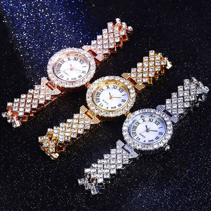 Creative%20Luxury%20Quartz%20Watch%20Set%20/%20Girls%20Fashion%20Premium%20Alloy%20Watchband%20Crystal%20Bracelet%20Watchs%20-%20Image%204