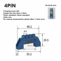 4/6/8/10/12 Positions Terminal 4Pin 6Pin 8Pin 10Pin 12Pin Brass Screw Grounding Bridge Terminal Blue Green Zero Line Earth And Neutral Block Connector Thickened Electrical Terminal Block Strip Wire. 