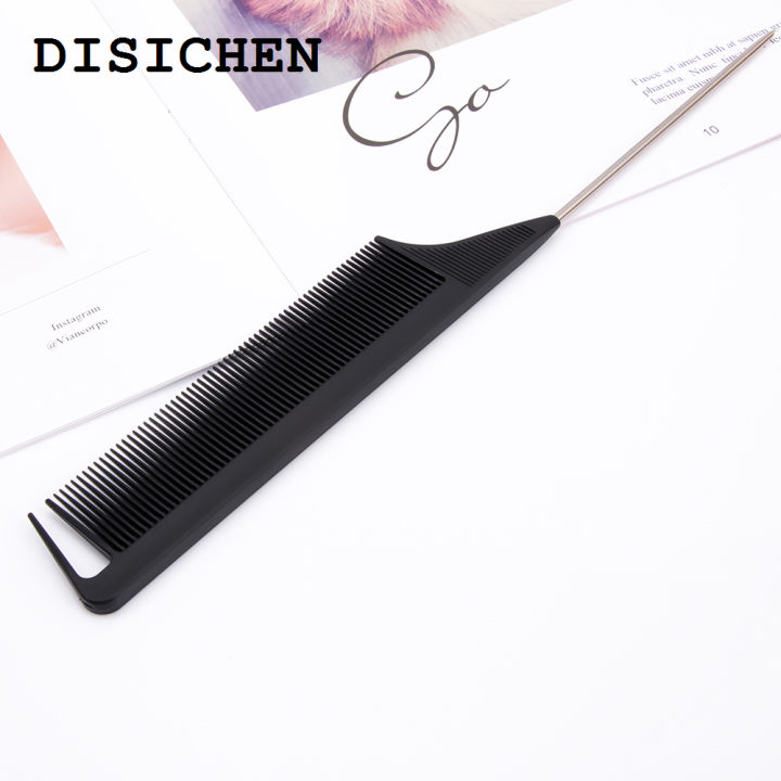 DISICHEN%20%E3%80%902025%20Version%E3%80%91%201PCs%20220x28x4mm%20Black%20Fine-tooth%20Metal%20Pin%20Anti-static%20Hair%20Style%20Rat%20Tail%20Comb%20Hairdressers%20Hair%20Styling%20Tool%20For%20Beauty%20New%20-%20Image%204