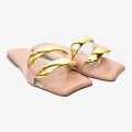 Peach Flat Sandals For Women. 