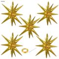 Sutuiying 5pcs 22 inches Golden 4D star burst Luxury cone film balloon decoration set. 