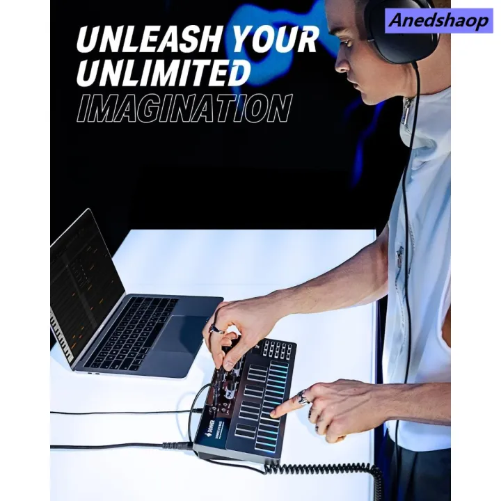 Anedshaop%20Analog%20Bass%20Synthesizer%20and%20Sequencer,%20Donner%20Essential%20B1%20with%20New%20style%20Intuitive%20User%20Interface,%20128%20Patterns%20Memory,%20Saturation%20-%20Image%202