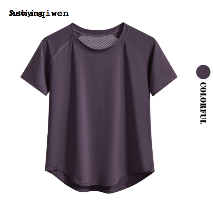 Ashunqiwen%20Sutuiying%20DRUR%20S-4XL%20Yoga%20Tops%20Sportswear%20Woman%20Gym%20Shirts%20Breathable%20Short%20Luxury%20Sleeve%20Workout%20Top%20Female%20Running%20T-Shirt%20Fitness%20Clothing%20-%20Image%207