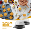 50 Pack Mini Cupcake Containers Clear Plastic Cake Box with Dome Lids for Muffin Mooncake Dessert Cheese Pastry. 