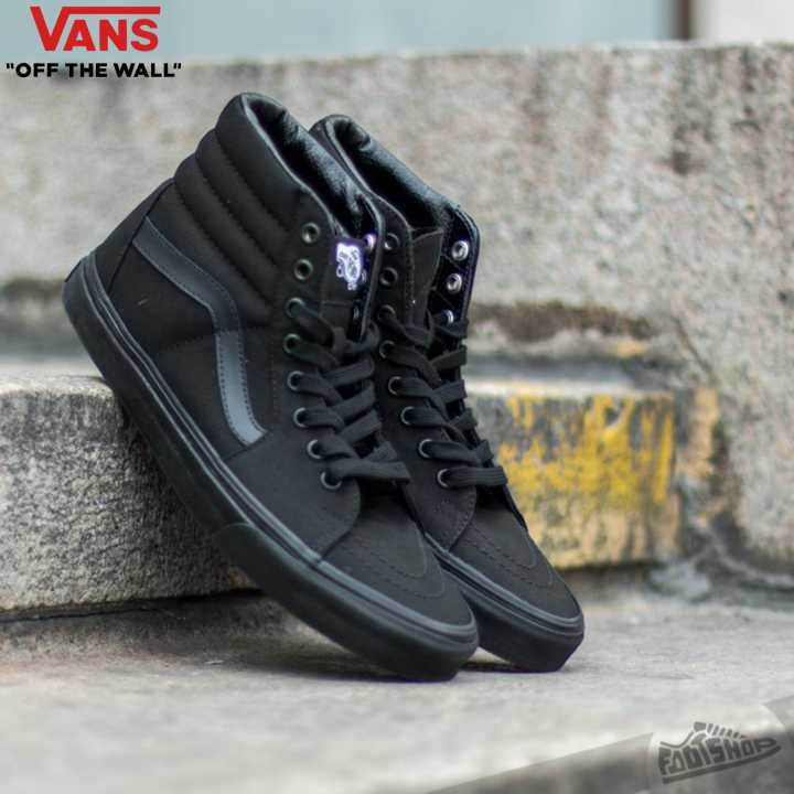 All black vans high tops mens best sale