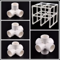 Pvc Three-dimensional Pipe Fittings Three-way and Four-way Right-angle Joint Water Pipe Diy Accessories. 