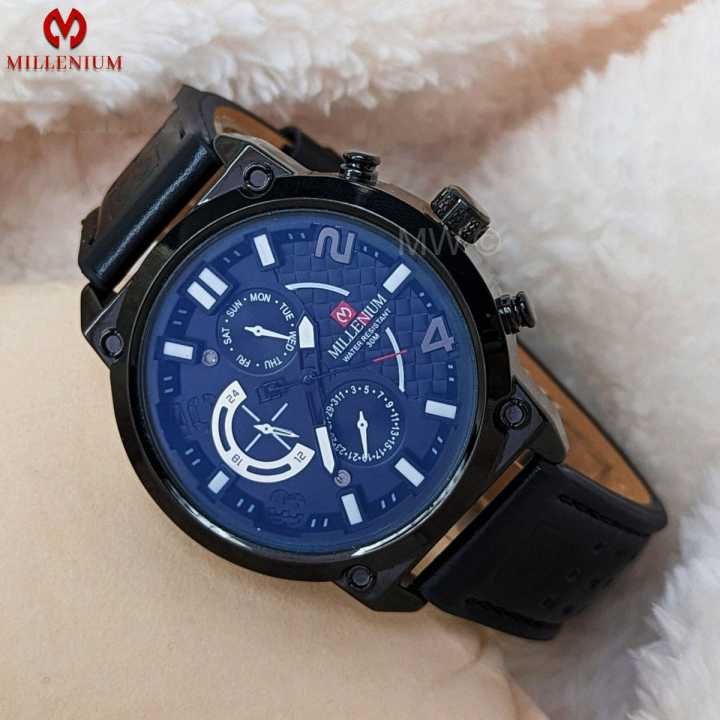 Millenium MW98647 Fashion Waterproof Chronograph Design Watch for Men - Black