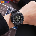 SKMEI 1762 Digital Multifunction Waterproof 2 Time Luminous Watch For Men - Black. 