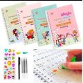 4 Pcs Reusable Magic Practice Copybook For Kids Magic Calligraphy Copybook. 