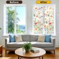 Decorative 45x200cm Decorative Window Film PVC Floral Stained Glass Window Sticker Removable Static Cling Privacy Sticker Bathroom. 