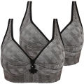 Bra buckle comfort bra Midoonsei pleated push-ups ultra-thin, middle-aged and elderly underwear, three-row ladies. 