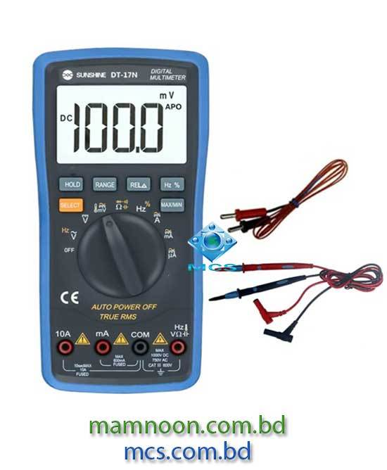 Sunshine DT-17N Multimeter Fully Automatic Digital Display AC DC Voltage And Temperature Test